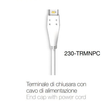 Testata chiusura per Strip 230V - 120Led - Presa Schuko